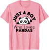 Panda Lover Designs Just A Boy Who Loves Pandas Cute Panda Bear T-Shirt - Pink