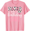 Cow Birthday Shirt For Family Men Women Cow Lover Sister Of The Birthday Girl Farm Cow 1 St Birthday Girl T-Shirt - Pink