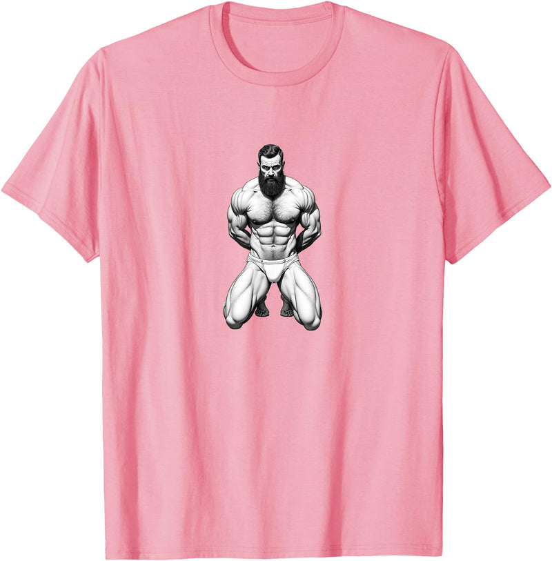 Jay Moe Design Bear, Pride, Gay Pride, Bear Pride Flag, Gay, Rainbow Flag T-Shirt - Pink