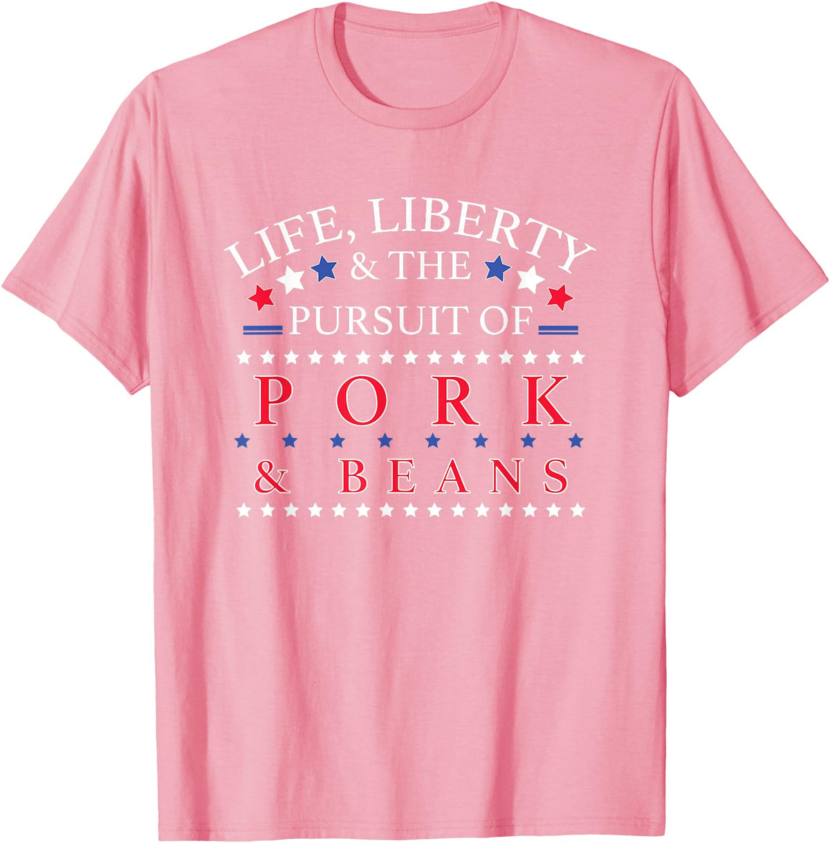 Official Get Hopped Apparel Funny Pork and Beans Shirt - Novelty Gift T-Shirt - Pink