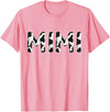Cow Pattern Print Family Matching Birthday Shirts Cow Mimi Birthday Family Matching Mothers Day Boy Girl Farm T-Shirt - Pink