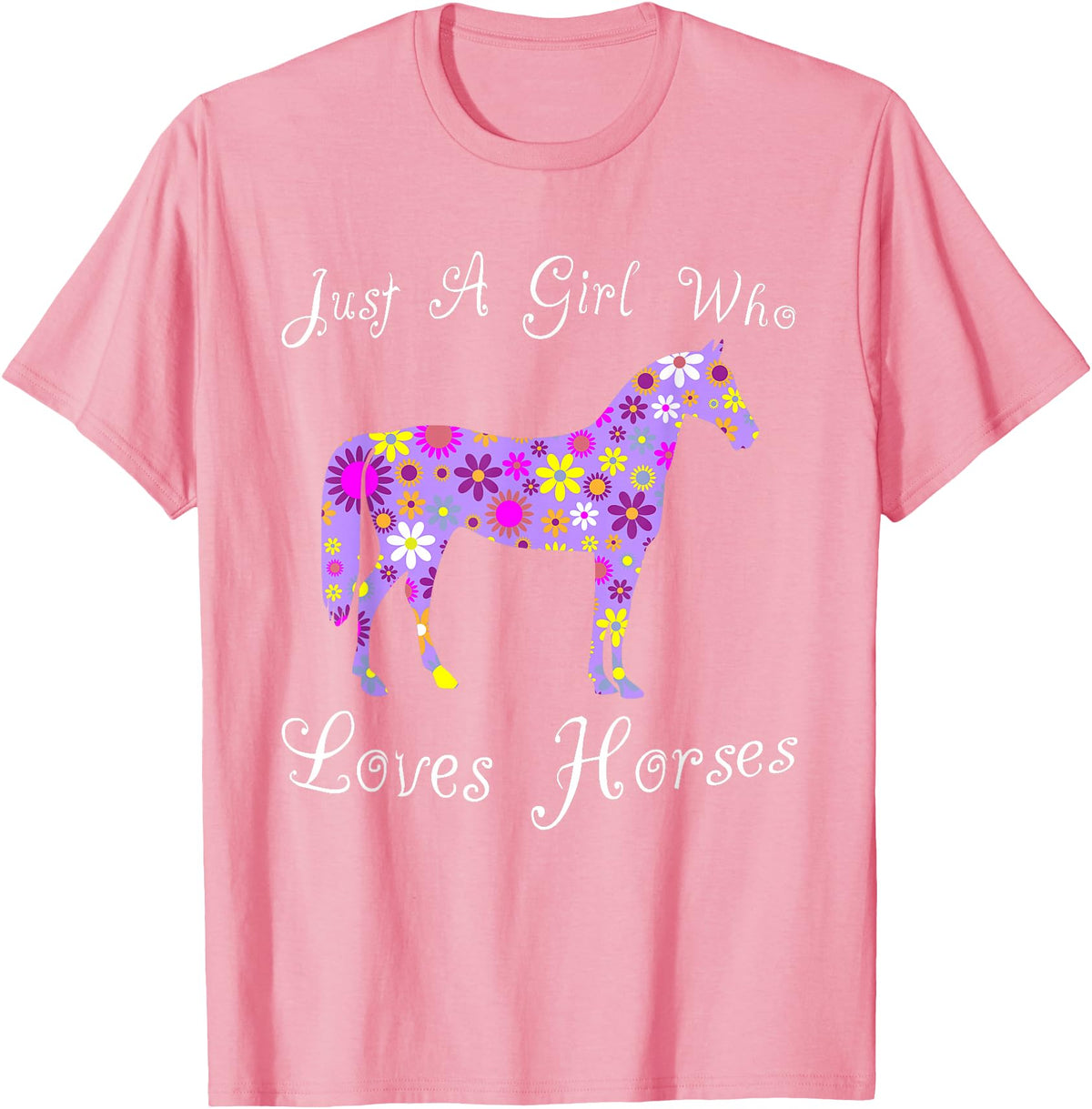 Cartba Horse Co. Fun Cute Just A Girl Who Loves Horses T-Shirt - Pink