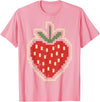 Halloween Shirts For Women Men Kids Boys Girls Halloween Pixel Strawberry 80s Video Game Costume Men Women T-Shirt - Pink