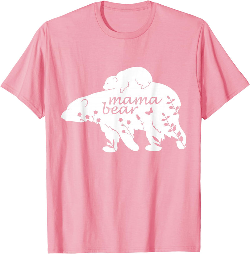 Funny Mama Bear Family Matching Gifts Clothing Mama Bear T-Shirt - Pink