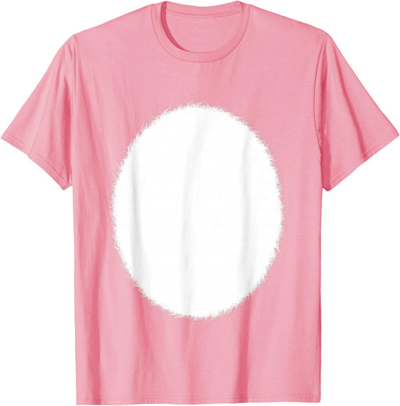 Pink Easter Bunny Rabbit White Furry Tummy Belly Costume T-Shirt in Pink