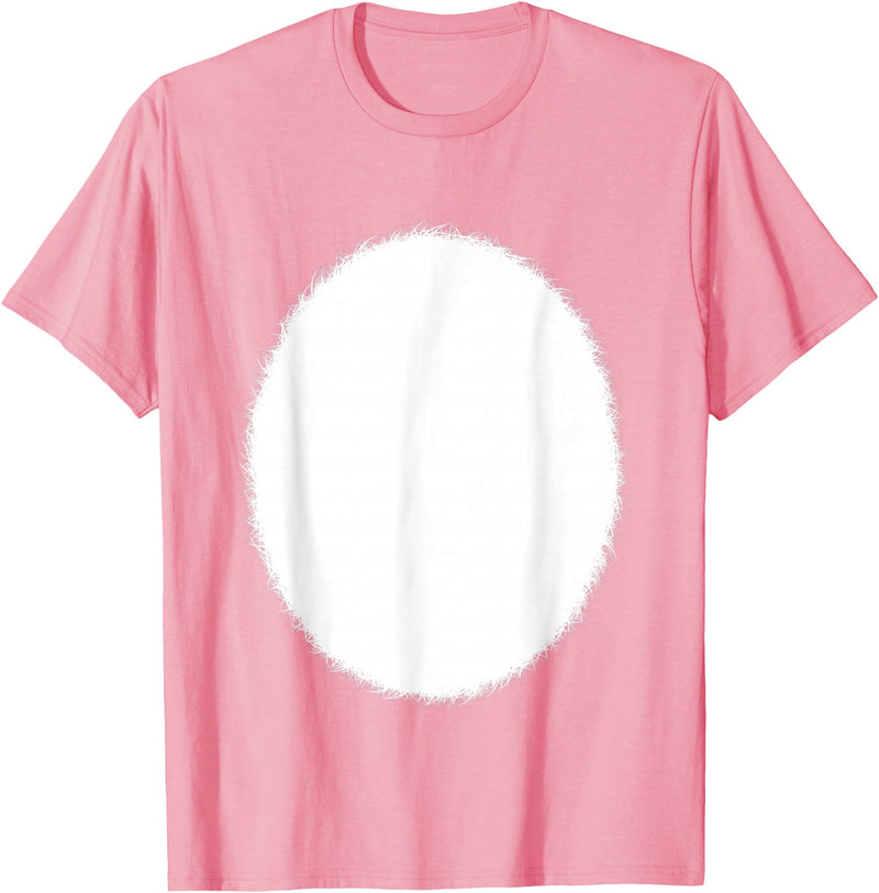 Pink Easter Bunny Rabbit White Furry Tummy Belly Costume T-Shirt in Pink