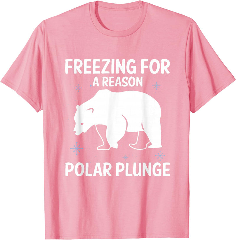 Global Warming Awareness Arctic Winter Ice Freezing For A Reason Polar Plunge Ice Bear T-Shirt - Pink