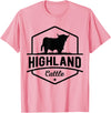 Farm Highland Cow Men Cattle Clothing Agriculture Scottish Highland Cow for Cattle Farmers T-Shirt - Pink