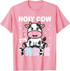 Holy Cow I'm Years Old Cow Birthday by Zynx Holy Cow I'm Three Years Old Cute Cow 3rd Birthday Party T-Shirt - Pink