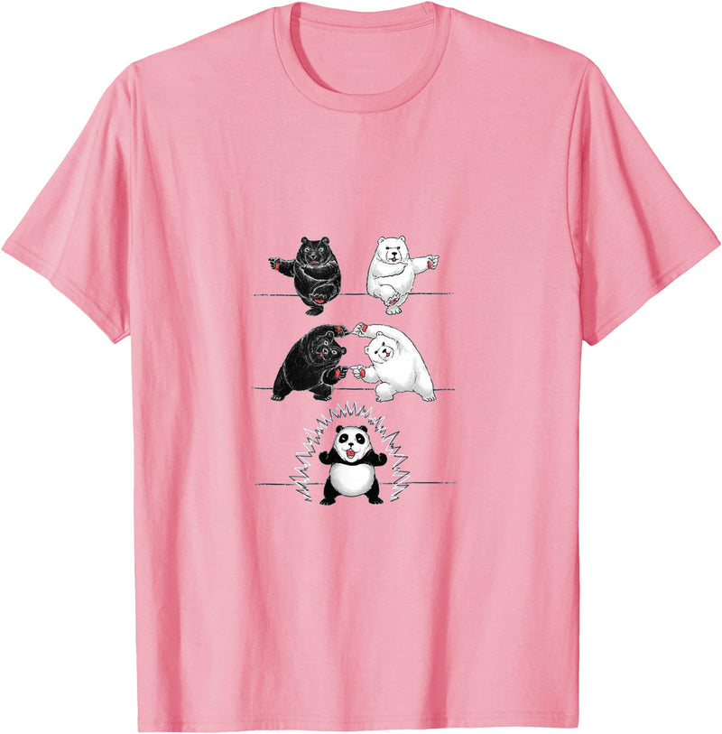Panda Bear Giant Panda Fusion Dance White Back Panda Bear Giant Panda Fusion Dance Polar White Back Merge T-Shirt - Pink