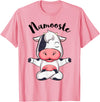 AdnDesigns Co. Funny Cow Yoga Shirts & Gifts Namoostee Cow Shirt Women Girls Cow Lover Gifts Namaste Yoga T-Shirt - Pink