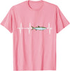Tarpon Gift Co. Tarpon Heartbeat for Saltwater Fishing Lovers T-Shirt - Pink