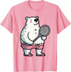 Polar Bear Racket Ball Animal Playing Tennis Polar Bear Tennis Club Animals Sport Tournament T-Shirt - Pink