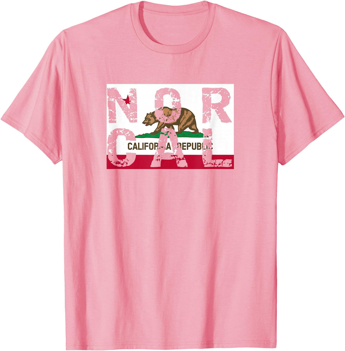 CA Shirt Co. California Republic T-Shirt | NOR CAL T-Shirt T-Shirt - Pink
