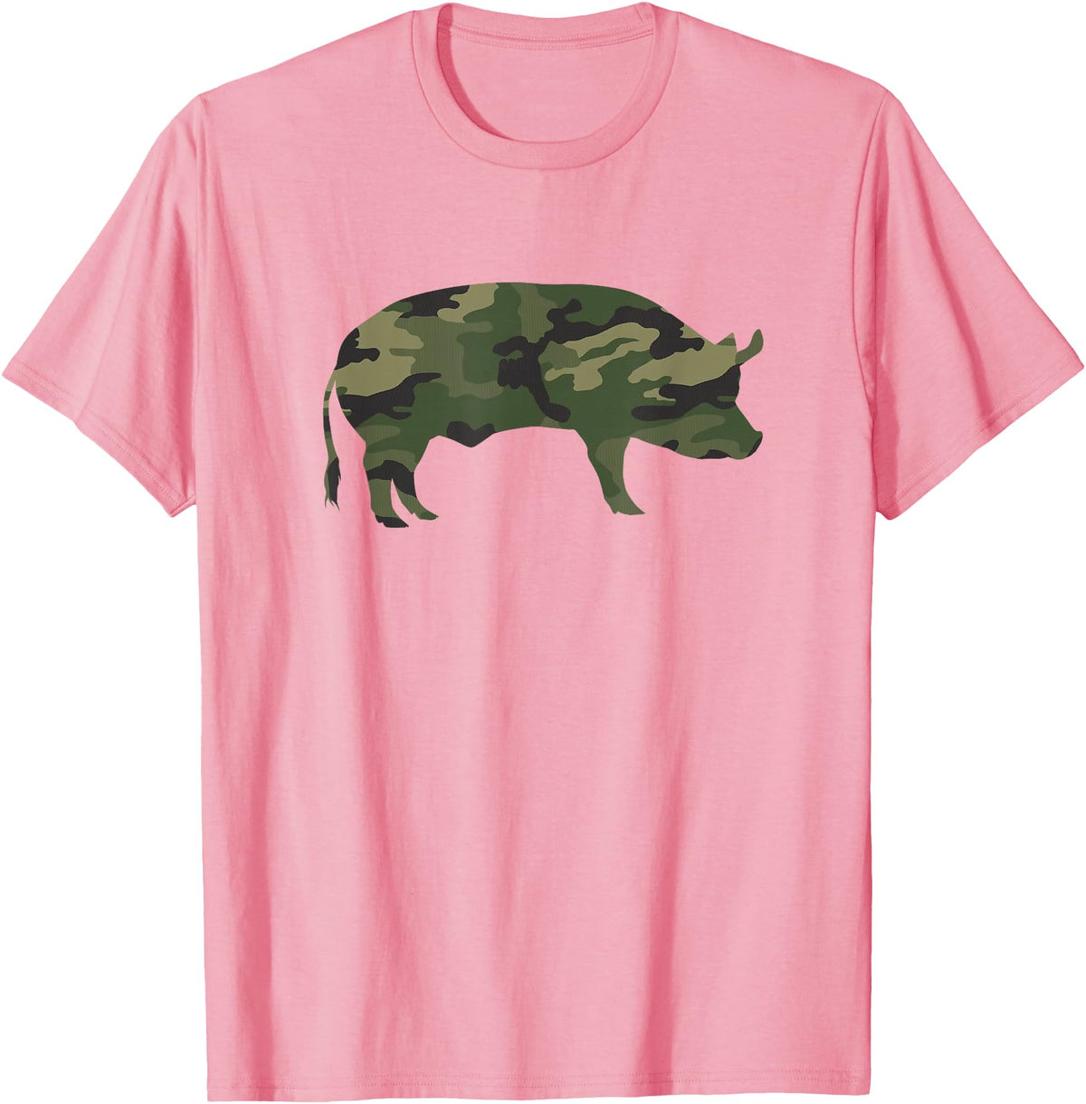 Pig Humor Co. Camo Pig Funny Camouflage Pattern Pig Army Military Colours T-Shirt - Pink
