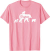 Matching Bear Family Shirt Apparel Vintage Papa Bear 3 Cubs Father's Day T-Shirt - Pink