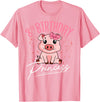 Pig Birthday 8 Cute Piggy Barn Party Apparel Pig 8th Birthday Princess Farm Party Hog Farmer Barnyard T-Shirt - Pink