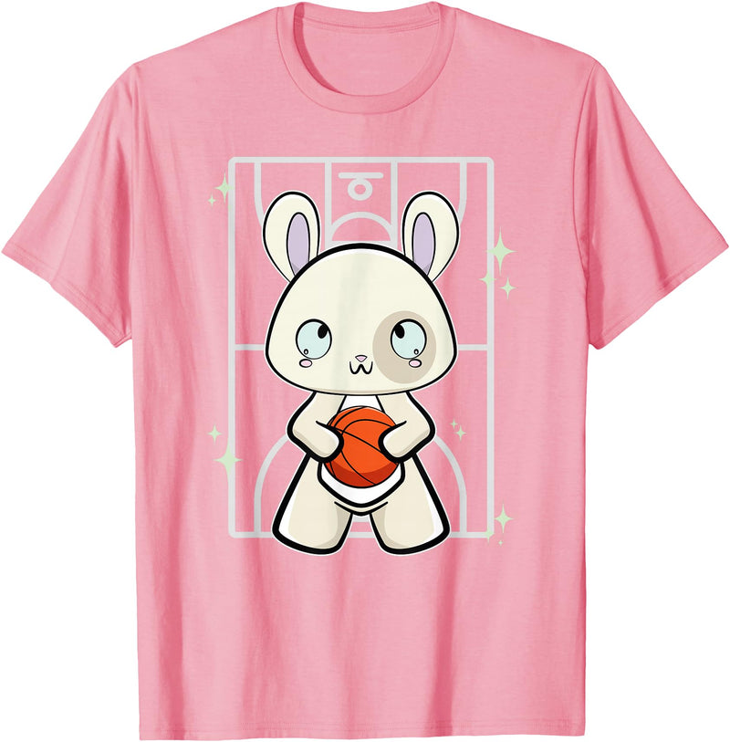 Rabbit with Basketball T-Shirt in Pink