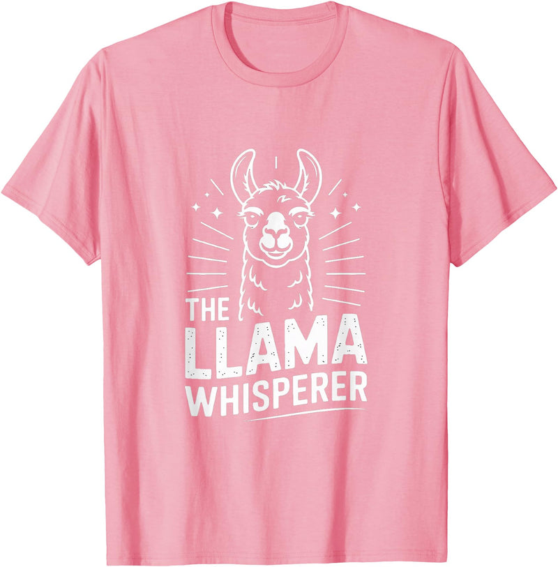 Llama Whisperer Funny Llama Lover Farm Humor The Llama Whisperer Funny Llama Lover Humor T-Shirt - Pink