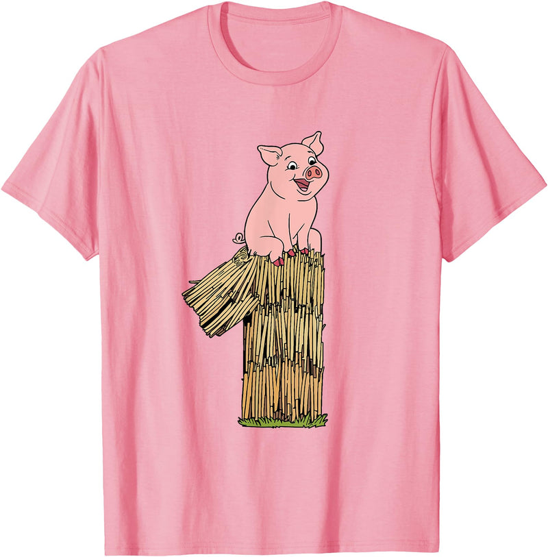 Three Little Pigs Halloween Costume Three Little Pigs Pig 1 Easy Costume Kids Men Women T-Shirt - Pink