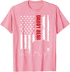 Vintage Gift for proud Dad 4th of July Daddy Bear with cub American Flag Papa Bear Father's Day T-Shirt - Pink