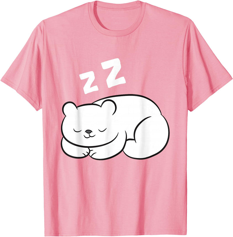 Arctic Polar Bear Tees And Gifts Ice Bear Sleeping Tired Arctic Polar Bear T-Shirt - Pink