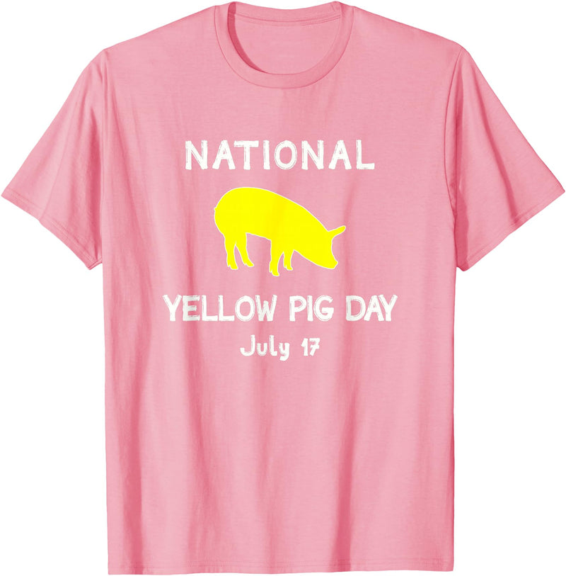 Porker Apparel Co National Yellow Pig Day T-Shirt - Pink