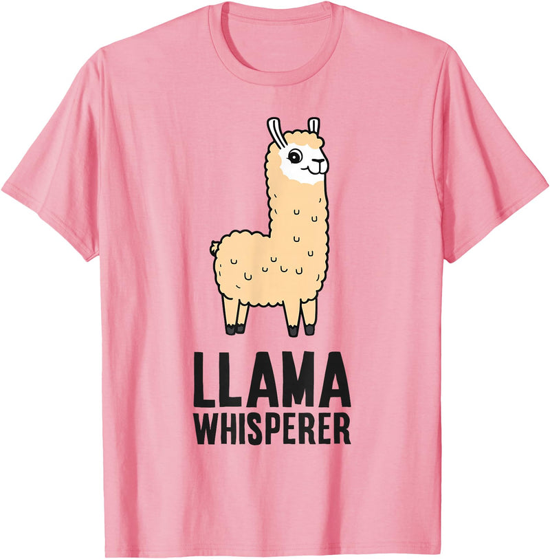 Funny Llama Lover Gifts Llama Whisperer T-Shirt - Pink