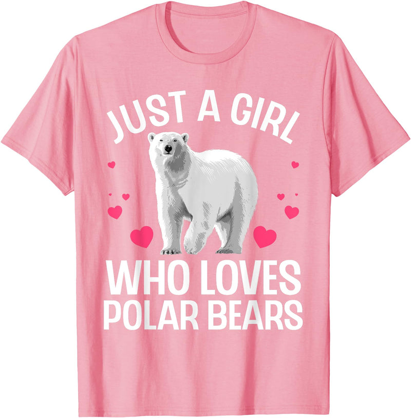 Polar Bear Gift Polar Bear Accessories & Stuff Funny Polar Bear Art For Girls Kids Youth Polar Bear Lovers T-Shirt - Pink