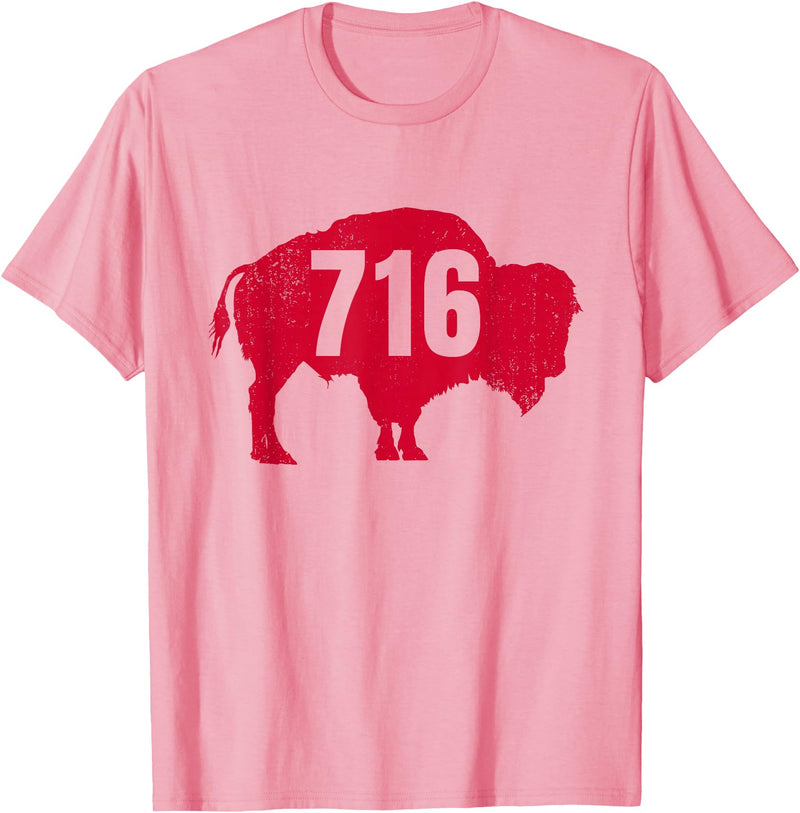 EmmaLoo Tees Buffalo New York BFLO B-Lo WNY Shirts 716 Area Code Buffalo New York BFLO WNY T-Shirt T-Shirt - Pink