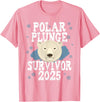 Take The Plunge Designs Unisex-Adult Black Polar Bear T-Shirt - Small - Short Sleeve - Crew Neck - Winter - 1 Count - Pink