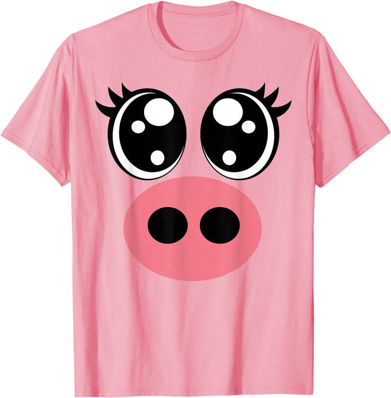 Oinktastic Halloween Costumes Funny Pig Face Halloween Costume T-Shirt - As Pictured