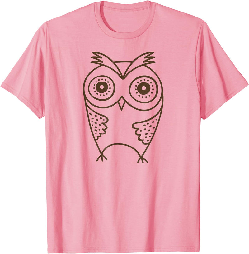 Mel & Bear Owl T-Shirts for Men and Women, Cute Owl Gifts for Birthday T-Shirt - Pink