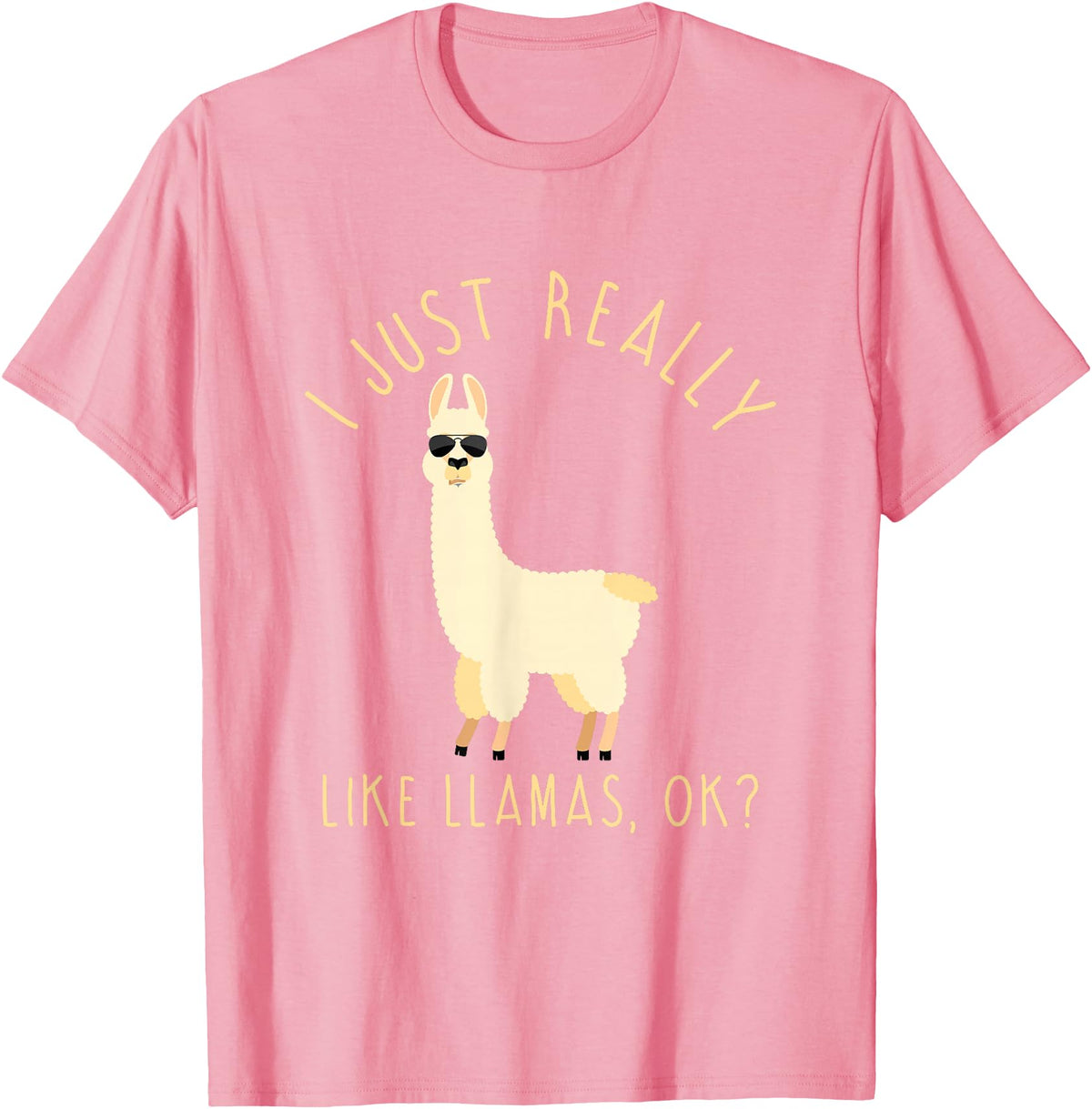 Llama Lovers Apparel Co. I Just Really Like Llamas OK Funny Llama Alpaca T-Shirt T-Shirt - Pink