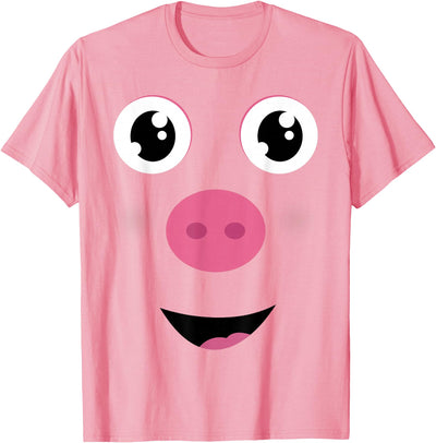 Pig Face Cute Adult Kids Gift Funny Halloween Costume T-Shirt