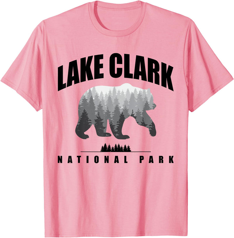 Lake Clark National Park Souvenir Tee Lake Clark National Park Bear US Parks Souvenir T-Shirt - Pink