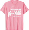 Fishing Fisherman Fisher DA0 Fishing Vintage Happiness Is A Big Fish And A Witness T-Shirt - Pink