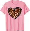 Giraffe Pattern Graphic Apparel Heart Giraffe Print for Giraffe Lover T-Shirt - Pink