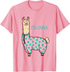 Cool Llama lovers Pyjama day Pajama Llama Cute Llama Pajama Alpaca Kids Women Girl T-Shirt - Pink
