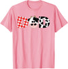 Funny Cow Mom And Dad Birthday Family Tees Dad of The Birthday for Boy Cow Farm 1st Birthday Cow Daddy T-Shirt - Pink