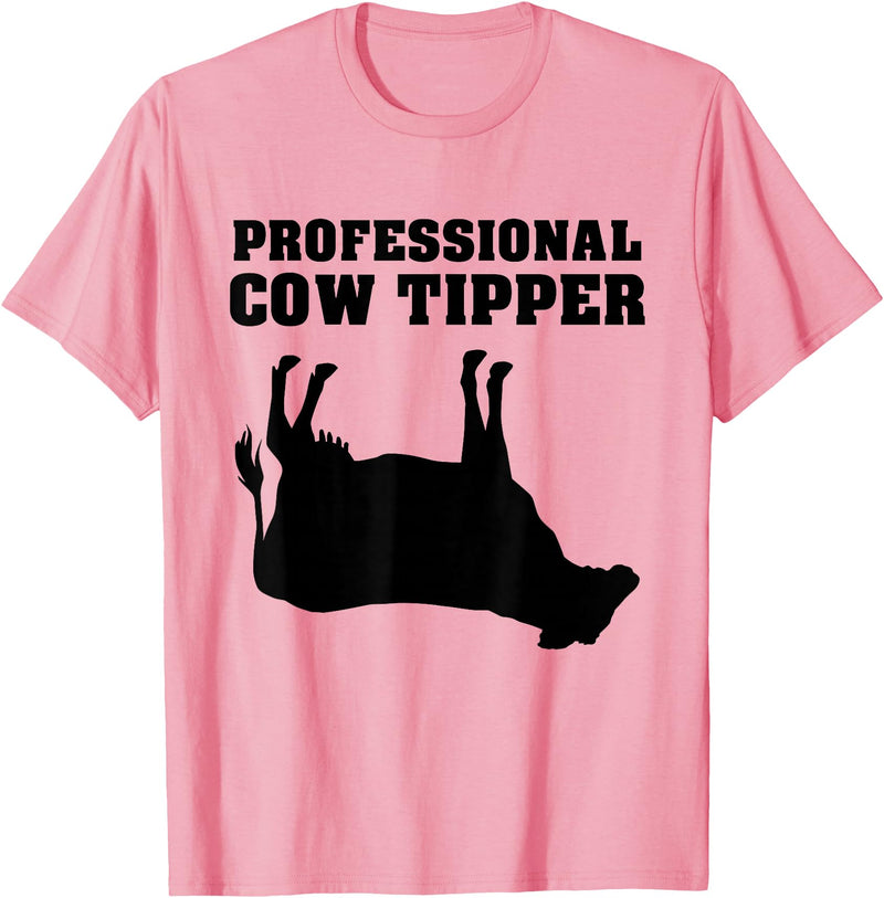 Cow Tipping Apparel Professional Cow Tipper - Cow Tipping T-Shirt - Pink
