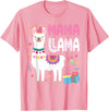 Family Matching Llama Birthday Party Supplies Mama Llama Mom Of The Birthday Llama Birthday Theme T-Shirt - Pink