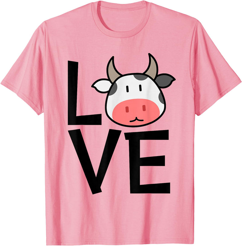 Kids Cow Design for Cow Lovers LOVE Cows Stuff | Cow Lover Stuff | Kids Cow T-Shirt - Pink