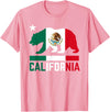 Mexican American US Apparel Co California Bear Mexican Flag State T-Shirt - Pink