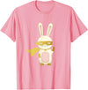Super Rabbit for Men Women and Children - the Golden Hero T-Shirt in Pink