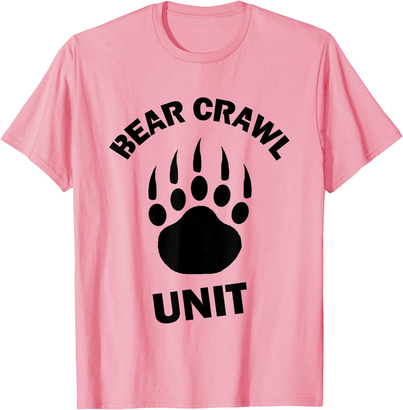 Food Sweat and Beers Bear Crawl Unit T Shirt T-Shirt - Pink