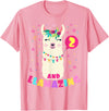 Llamazing Birthday Party Outfit Llama Lovers Llamazing 2 Years Old Girl Birthday Cute Llama Alpaca Kids T-Shirt - Pink