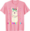Llamazing Birthday Party Outfit Llama Lovers Birthday Girl Cute Llama Alpaca Kids Llamazing T-Shirt - Pink