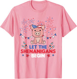 Fourth Of July - Cute Animals America 4th Of July American Pig Kids USA Pig T-Shirt - Pink