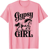 Gypsy Vanner Horse Girl Gift Gypsy Horse Girl Proud Gypsy Vanner Owner Draft Horse T-Shirt - Pink